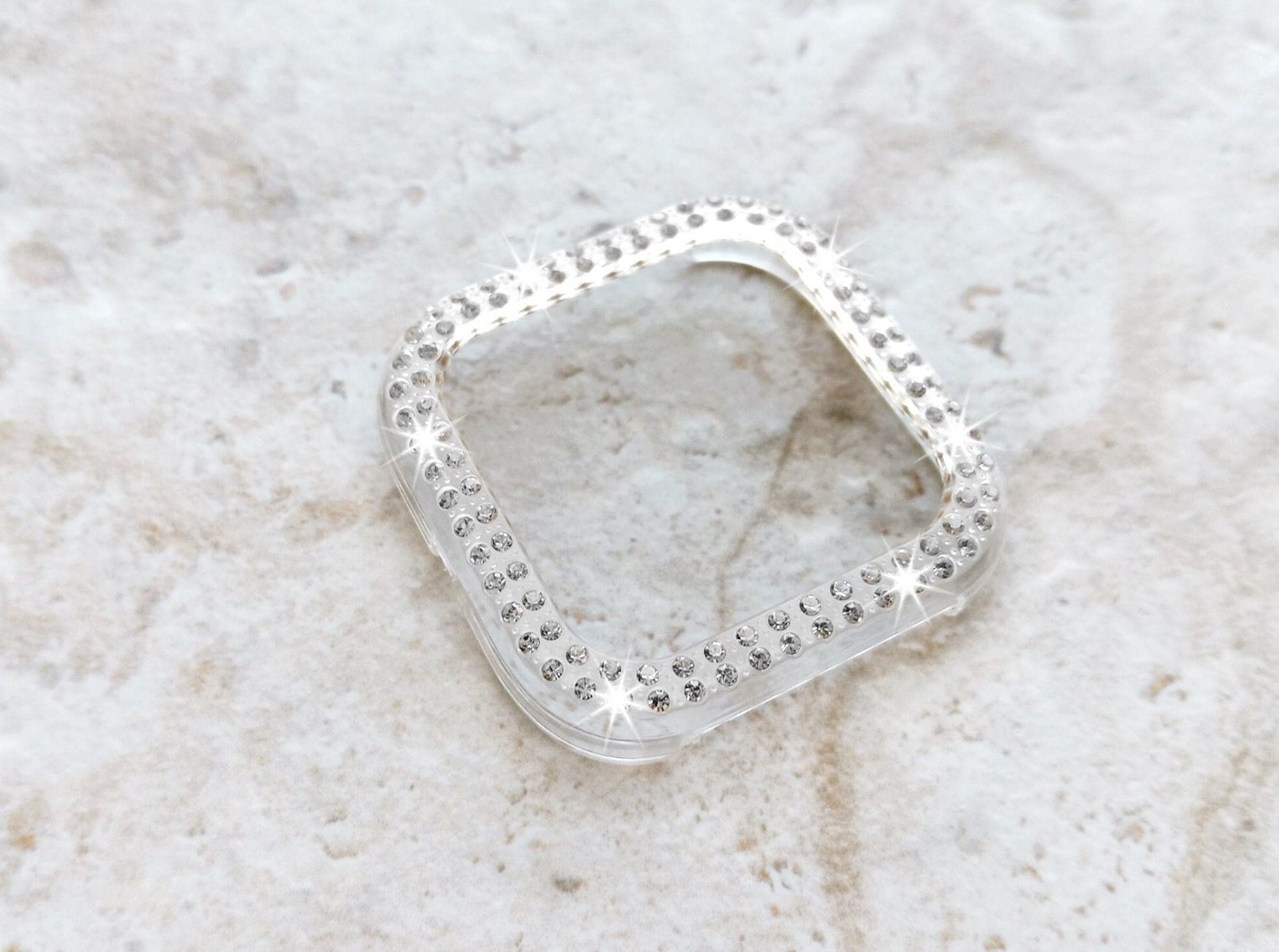 Fitbit Watch Crystal Bezel Bling Case Cover for Versa 2 3 4 and Sense 1 2 Smartwatches Hard Protective Sparkling Guard Bumper Frame